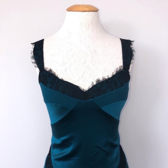 DVF Maire Blue Silk and Lace Slip Dress - Picture 15 of 16